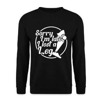 Prothèse de jambe prothèse Amputation amusante - Sweat-shirt Unisexe - noir - Devant - Alina (178cm) & Michal (187cm)