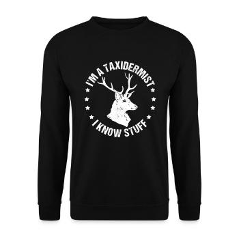 Tierpräparator Taxidermist Taxidermie - Unisex Pullover - Schwarz - Vorne - Alina (178cm) & Michal (187cm)