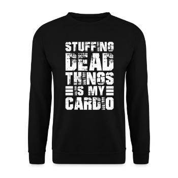 Taxidermist Taxidermie Tierpräparator - Unisex Pullover - Schwarz - Vorne - Alina (178cm) & Michal (187cm)