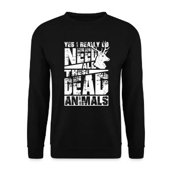 Tierpräparation Taxidermist Taxidermie - Unisex Pullover - Schwarz - Vorne - Alina (178cm) & Michal (187cm)