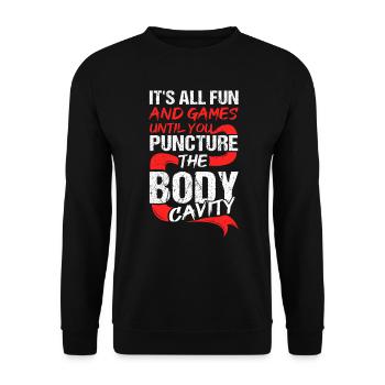 Taxidermist Taxidermie Tierpräparator - Unisex Pullover - Schwarz - Vorne - Alina (178cm) & Michal (187cm)