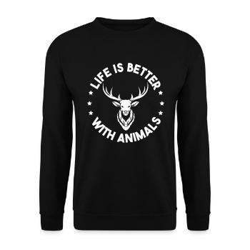 Tierpräparator Taxidermist Taxidermie - Unisex Pullover - Schwarz - Vorne - Alina (178cm) & Michal (187cm)