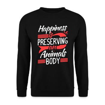 Taxidermie Tierpräparator Taxidermist - Unisex Pullover - Schwarz - Vorne - Alina (178cm) & Michal (187cm)