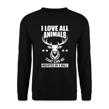 Taxidermie Tierpräparator Taxidermist - Unisex Pullover - Schwarz - Vorne - Alina (178cm) & Michal (187cm)