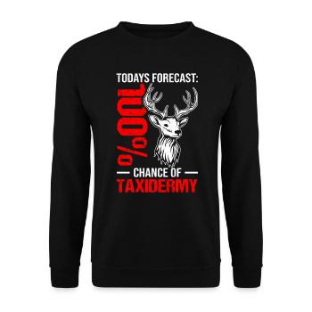 Taxidermist Taxidermie Tierpräparator - Unisex Pullover - Schwarz - Vorne - Alina (178cm) & Michal (187cm)