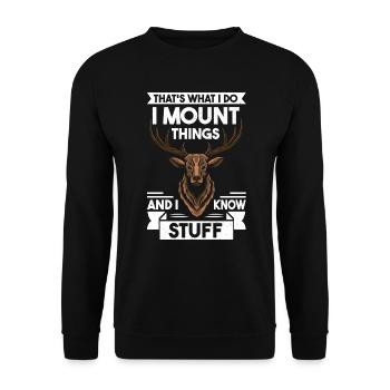 Taxidermist Taxidermie Tierpräparator - Unisex Pullover - Schwarz - Vorne - Alina (178cm) & Michal (187cm)