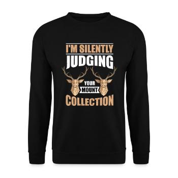 Taxidermist Taxidermie Sammlung - Unisex Pullover - Schwarz - Vorne - Alina (178cm) & Michal (187cm)