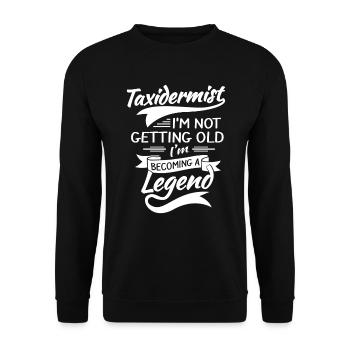 Tierpräparator Legende Taxidermie - Unisex Pullover - Schwarz - Vorne - Alina (178cm) & Michal (187cm)