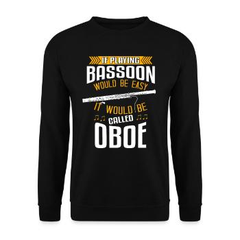 Faggotist Fagott Orchester Musiker - Unisex Pullover - Schwarz - Vorne - Alina (178cm) & Michal (187cm)