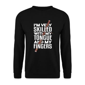 Basson Funny Orchestra Bassoniste - Sweat-shirt Unisexe - noir - Devant - Alina (178cm) & Michal (187cm)