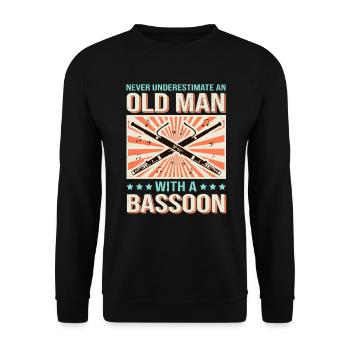 Fagott Bass Alter Fagottist Orchester - Unisex Pullover - Schwarz - Vorne - Alina (178cm) & Michal (187cm)