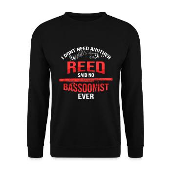 Bassoon Bassoonist Double Reed - Unisex Sweatshirt - black - Front - Alina (178cm) & Michal (187cm)