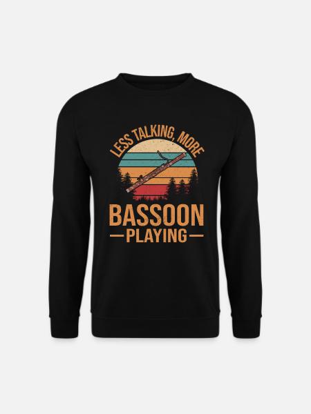 Fagott Retro Fagottist Orchester Musiker - Unisex Pullover - Schwarz