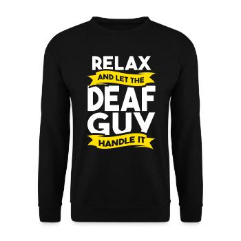 Deaf Pride Funny Deaf Sign Language - Unisex Sweatshirt - black - Front - Alina (178cm) & Michal (187cm)