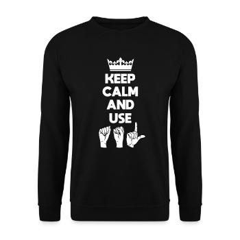 Sign Language ASL Deaf Pride Deaf - Unisex Sweatshirt - black - Front - Alina (178cm) & Michal (187cm)