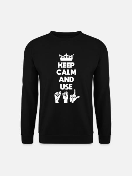 Zeichensprache ASL Deaf Pride Gehörlos - Unisex Pullover - Schwarz