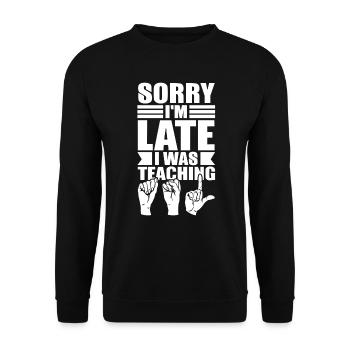 Langue des signes Fierté sourde langue des signes - Sweat-shirt Unisexe - noir - Devant - Alina (178cm) & Michal (187cm)