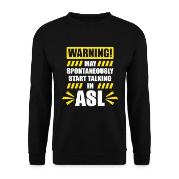 ASL Deaf Pride Deaf Sign Language - Unisex Sweatshirt - black - Front - Alina (178cm) & Michal (187cm)