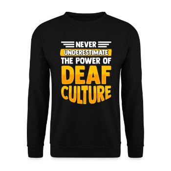 Deaf Sign Language Deaf Pride Funny - Unisex Sweatshirt - black - Front - Alina (178cm) & Michal (187cm)