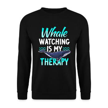 Whale watching marine mammals Humpback whale - Unisex Sweatshirt - black - Front - Alina (178cm) & Michal (187cm)