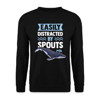 Whale Marine Mammals Ocean Humpback Whale - Unisex Sweatshirt - black - Front - Alina (178cm) & Michal (187cm)