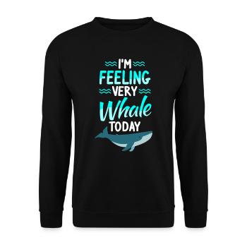 Whales Marine Mammals Humpback Whale Sea - Unisex Sweatshirt - black - Front - Alina (178cm) & Michal (187cm)