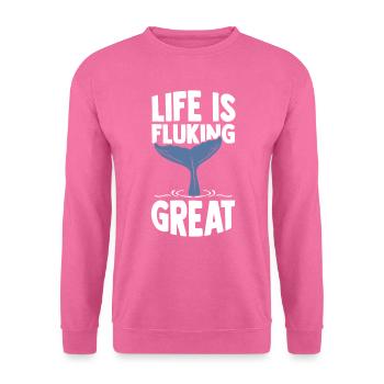 Baleine Caudal Fin Mammifères marins Océan - Sweat-shirt Unisexe - rose - Devant