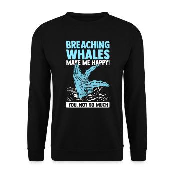 Whales watch humpback whale marine mammals - Unisex Sweatshirt - black - Front - Alina (178cm) & Michal (187cm)