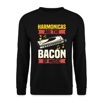 harmonica joueur d'harmonica drôle - Sweat-shirt Unisexe - noir - Devant - Alina (178cm) & Michal (187cm)