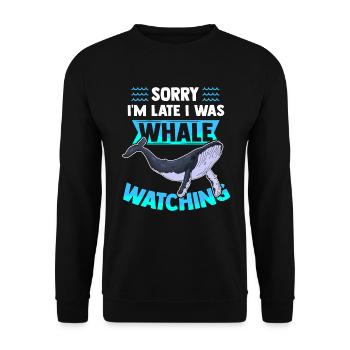 Wale beobachten Meeressäuger Buckelwal - Unisex Pullover - Schwarz - Vorne - Alina (178cm) & Michal (187cm)