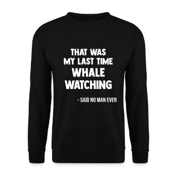 Whale watching marine mammals Humpback whale - Unisex Sweatshirt - black - Front - Alina (178cm) & Michal (187cm)