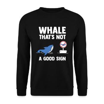 Wal Meeressäuger Buckelwal Meer Blauwal - Unisex Pullover - Schwarz - Vorne - Alina (178cm) & Michal (187cm)
