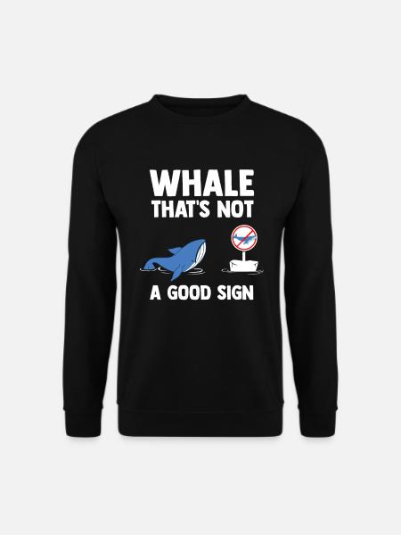 Wal Meeressäuger Buckelwal Meer Blauwal - Unisex Pullover - Schwarz