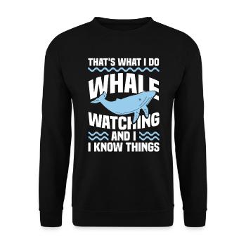 Observation des baleines mammifères marins baleine à bosse drôle - Sweat-shirt Unisexe - noir - Devant - Alina (178cm) & Michal (187cm)
