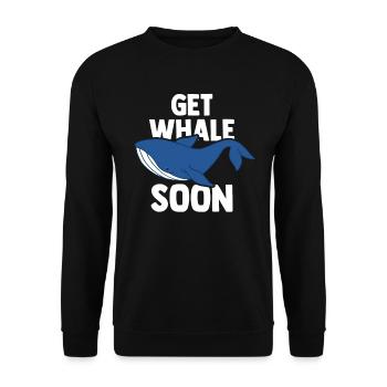 Wal Meeressäuger Blauwal Meer - Unisex Pullover - Schwarz - Vorne - Alina (178cm) & Michal (187cm)