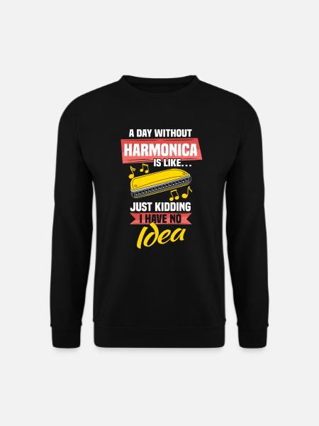 Harmonica Funny harmonica player - Unisex Sweatshirt - black
