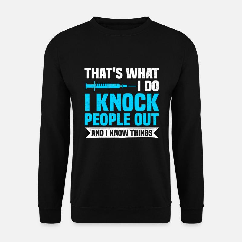 Narkose Krankenschwester Anästhesist Anästhesie - Unisex Pullover - Schwarz