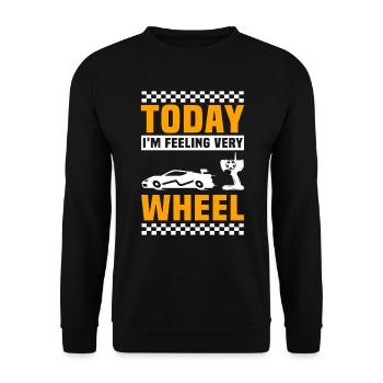 Slot-Rennen Lustig Slotcar Racing - Unisex Pullover - Schwarz - Vorne - Alina (178cm) & Michal (187cm)