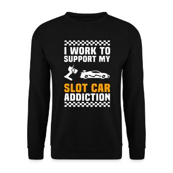 Slot Car Collector Slot Car Racing - Unisex Sweatshirt - black - Front - Alina (178cm) & Michal (187cm)