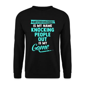Anesthesiologist Lustig Anesthesia Anesthesia - Unisex Sweatshirt - black - Front - Alina (178cm) & Michal (187cm)