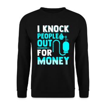 Anesthesiologist Lustig Anesthesia Anesthesia - Unisex Sweatshirt - black - Front - Alina (178cm) & Michal (187cm)