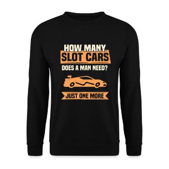 Slotcar-Racing Lustiges Slot Car - Unisex Pullover - Schwarz - Vorne - Alina (178cm) & Michal (187cm)