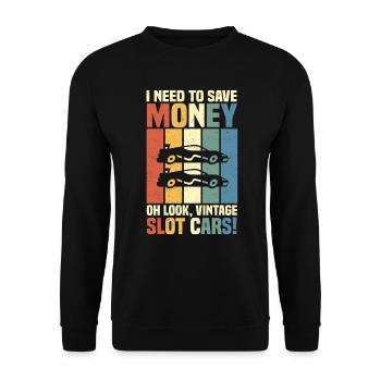 Slot-Rennen Lustig Slotcar-Racing - Unisex Pullover - Schwarz - Vorne - Alina (178cm) & Michal (187cm)