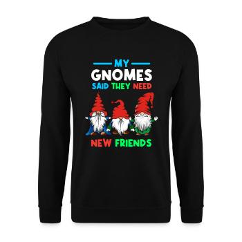 Gnomes de jardin Jardinier Nain Gnome - Sweat-shirt Unisexe - noir - Devant - Alina (178cm) & Michal (187cm)