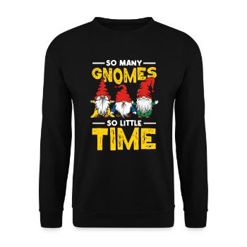 Gnomes de jardin Drôle de jardinage nain - Sweat-shirt Unisexe - noir - Devant - Alina (178cm) & Michal (187cm)