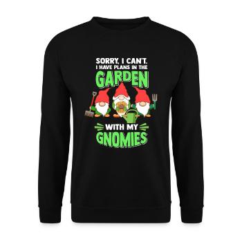 Nains jardiniers drôles - Sweat-shirt Unisexe - noir - Devant - Alina (178cm) & Michal (187cm)