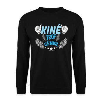 Kiné Trop Génial Homme Idée Cadeau - Sweat-shirt Unisexe - noir - Devant - Alina (178cm) & Michal (187cm)