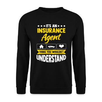 Insurance Agent Actuary Insurance Funny - Unisex Sweatshirt - black - Front - Alina (178cm) & Michal (187cm)