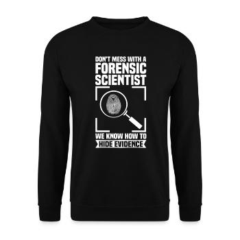 Tatort Beweise Forensiker Kriminaltechnik - Unisex Pullover - Schwarz - Vorne - Alina (178cm) & Michal (187cm)