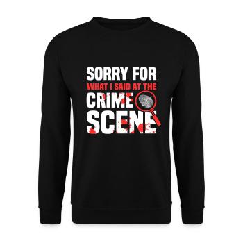 Forensiker Tatort Kriminaltechnik - Unisex Pullover - Schwarz - Vorne - Alina (178cm) & Michal (187cm)